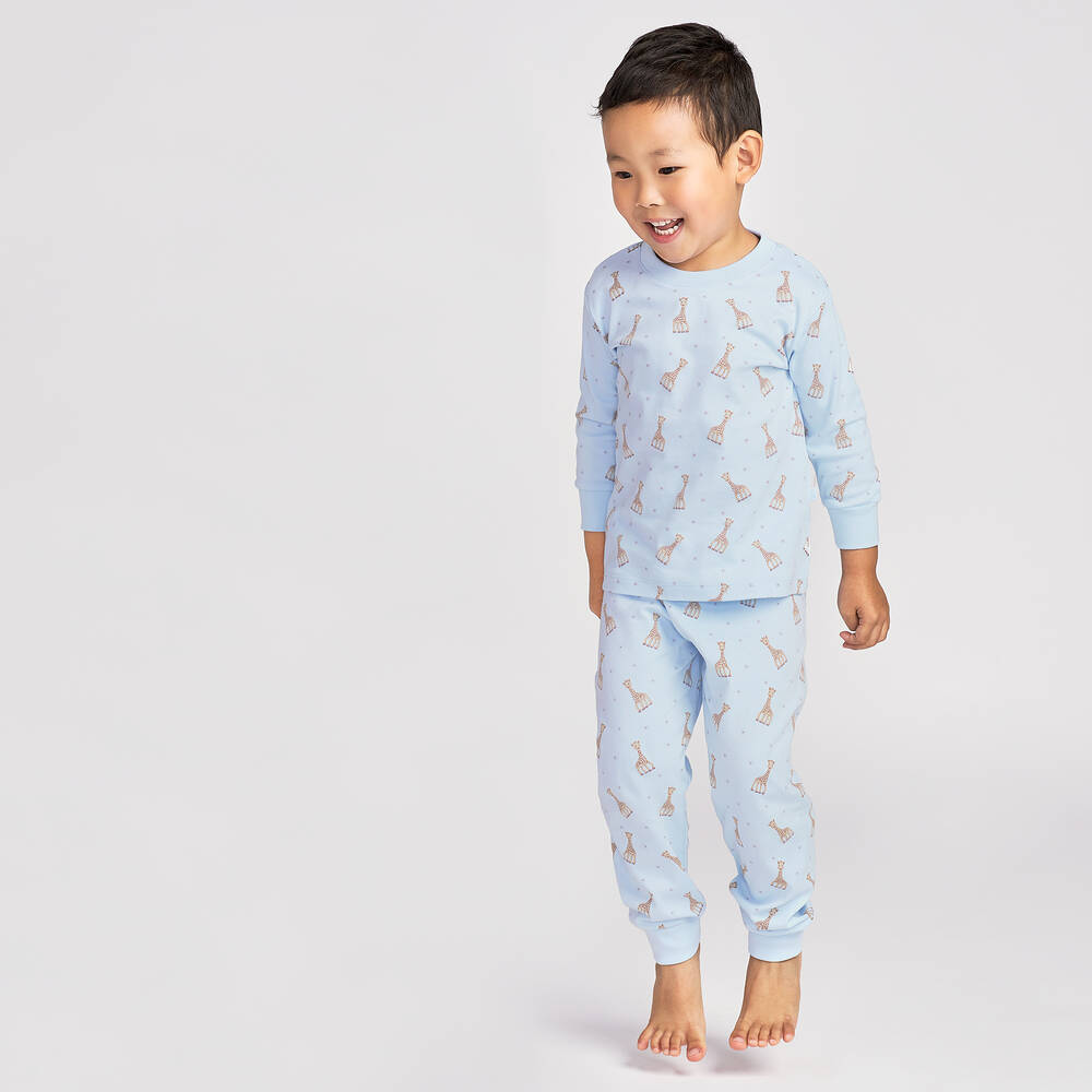 Kissy Kissy-Boys Blue Pima Cotton Pyjamas | Childrensalon