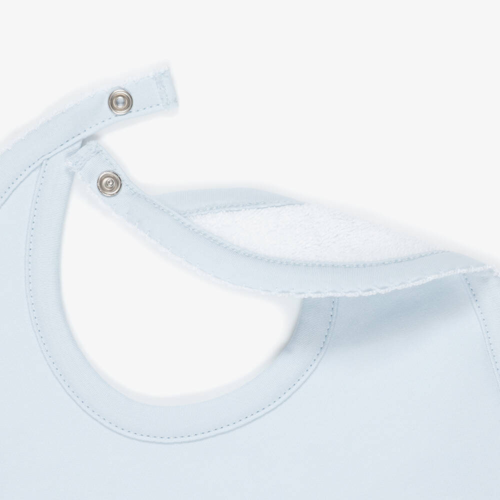 Kissy Kissy-مريلة قطنية زرقاء للأولاد مزينة بأرنب | Childrensalon