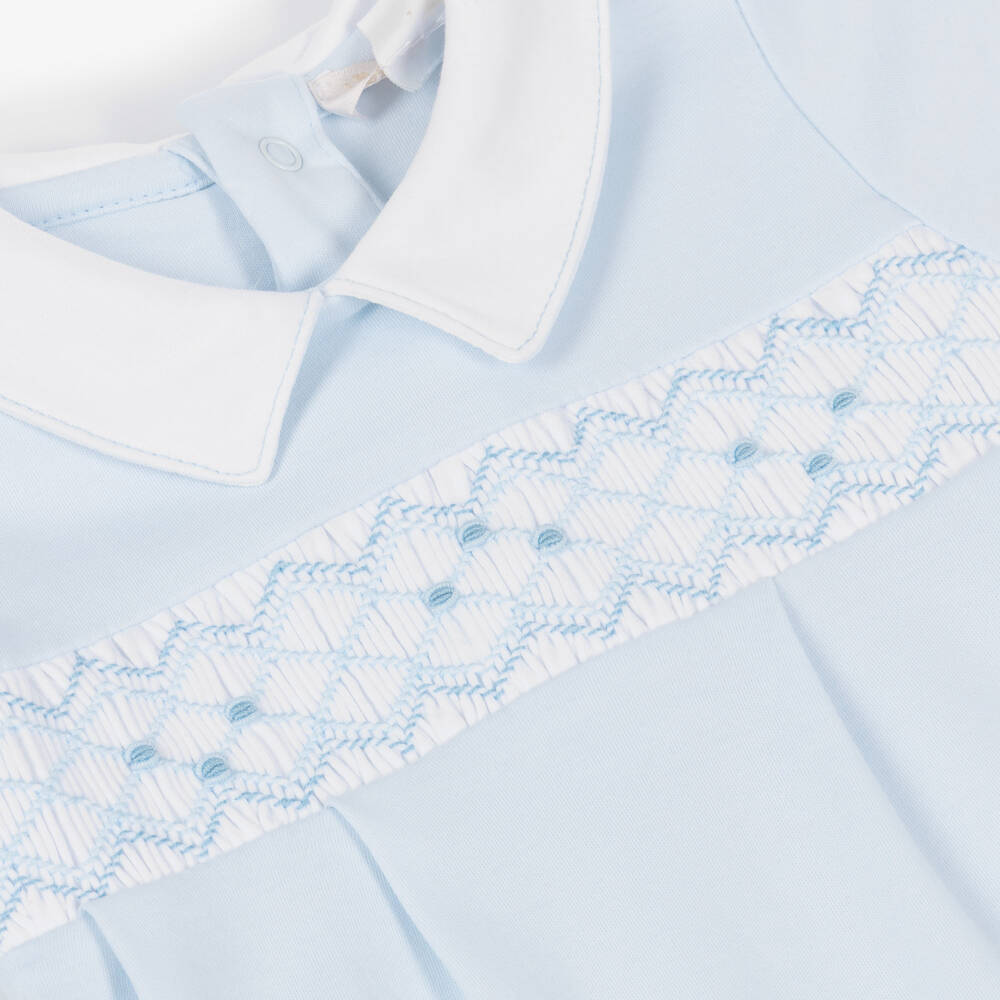 Kissy Kissy-Синий хлопковый комбинезон для мальчиков с вышивкой | Childrensalon