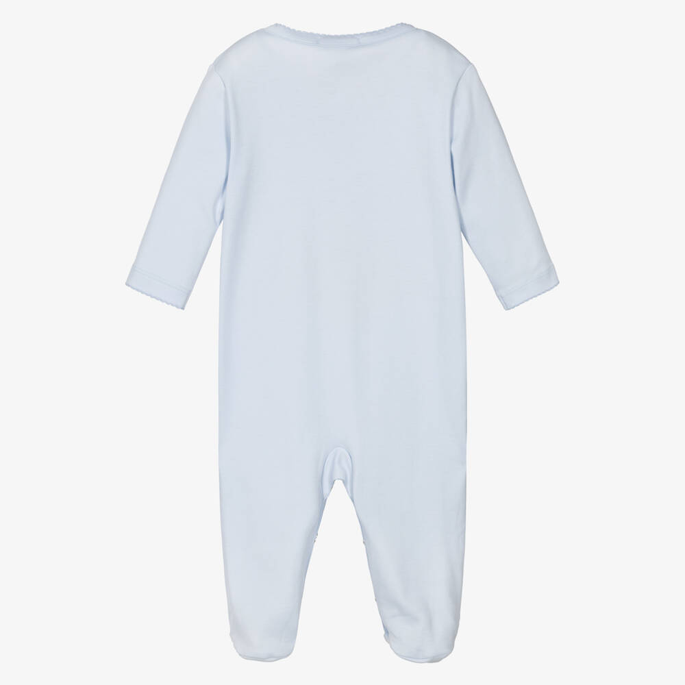 Kissy Kissy-Boys Light Blue Pima Cotton Babygrow | Childrensalon