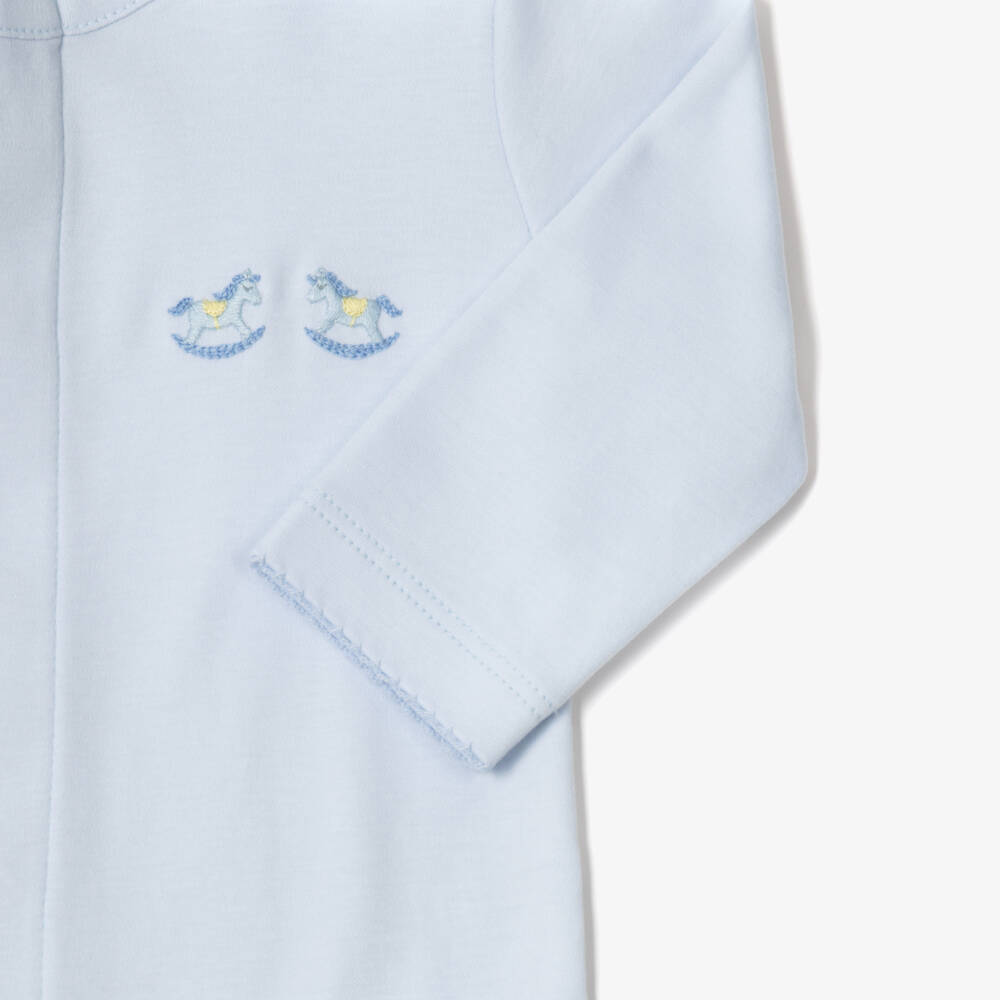 Kissy Kissy-Boys Light Blue Pima Cotton Babygrow | Childrensalon
