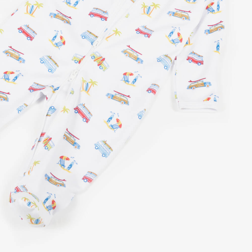 Kissy Kissy-Boys Pima Cotton Surfing Vans Babygrow | Childrensalon