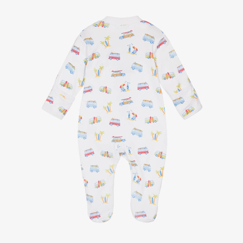 Kissy Kissy-Boys Pima Cotton Surfing Vans Babygrow | Childrensalon