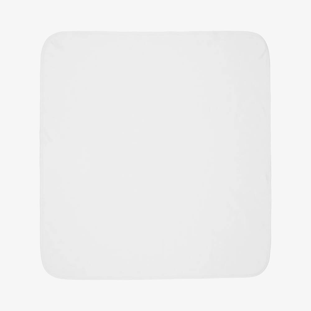 Kissy Kissy-Boys White & Blue Pima Cotton Vintage Toy Blanket (73cm) | Childrensalon