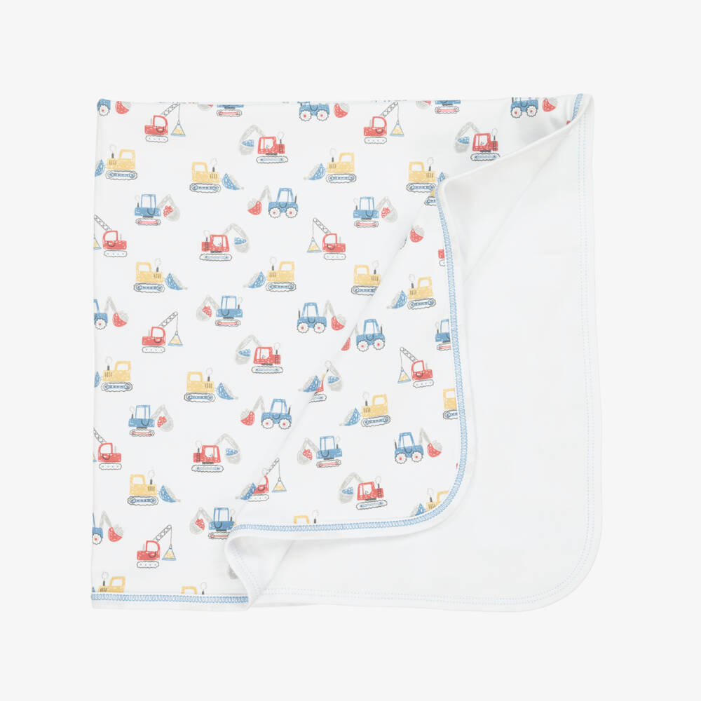 Kissy Kissy-Boys White Digger Print Blanket | Childrensalon