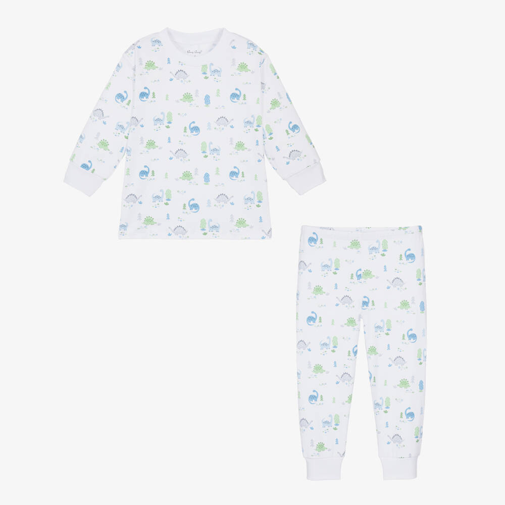 Kissy Kissy-Boys White Dinosaur Print Pyjamas | Childrensalon