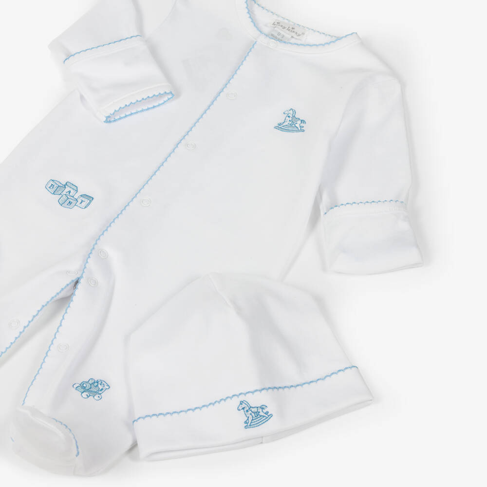 Kissy Kissy-Boys White Pima Cotton Babysuit Set | Childrensalon