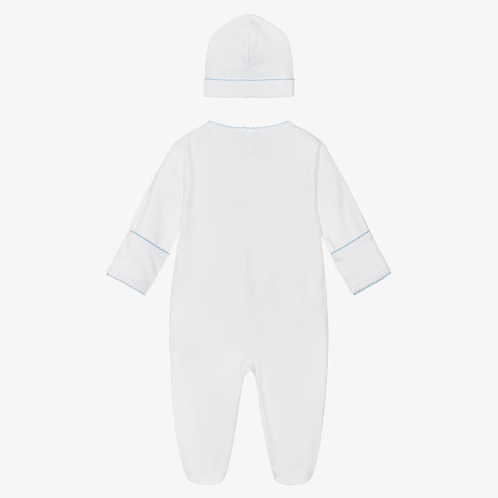 Kissy Kissy-Boys White Pima Cotton Babysuit Set | Childrensalon