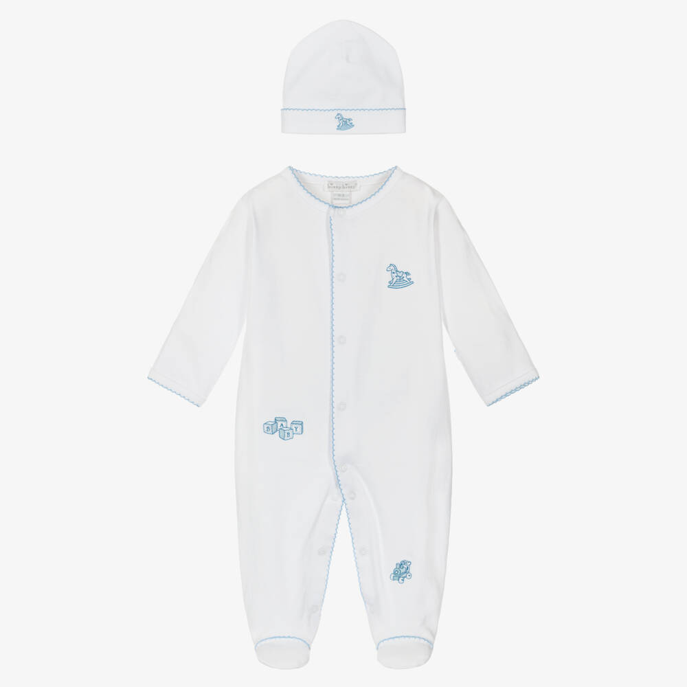 Kissy Kissy-Boys White Pima Cotton Babysuit Set | Childrensalon
