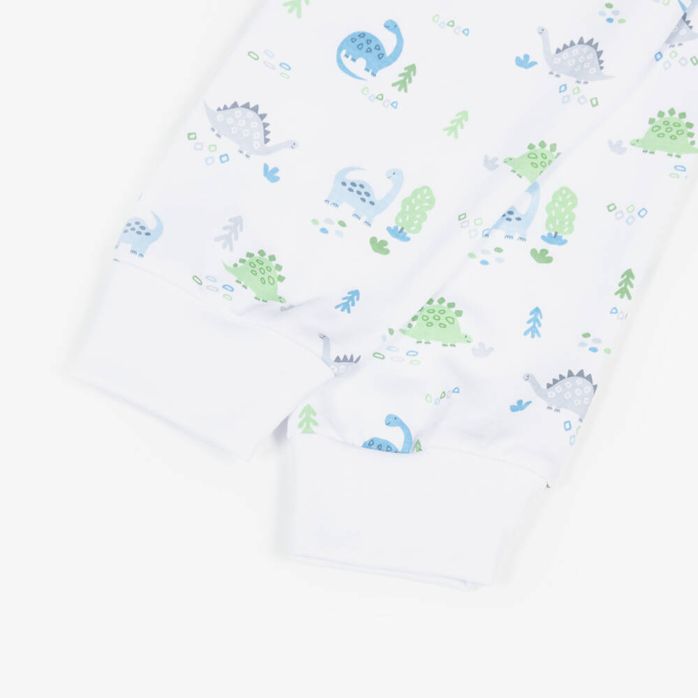 Kissy Kissy-Boys White Pima Cotton Dinosaur Era Pyjamas | Childrensalon
