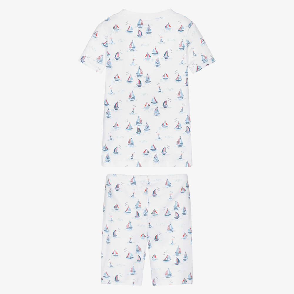Kissy Kissy-Boys White Pima Cotton Jersey Regatta Pyjamas | Childrensalon