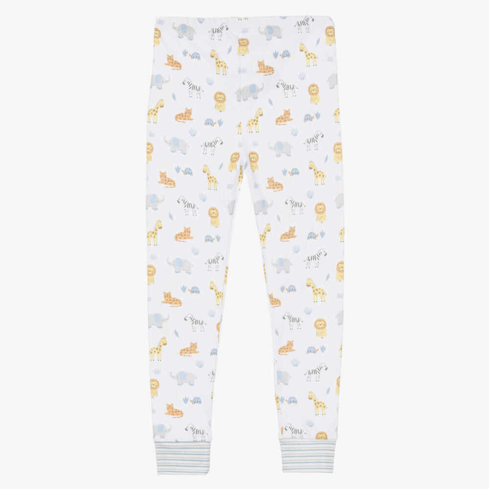Kissy Kissy-Boys White Pima Cotton Jungle Hang Out Print Pyjamas | Childrensalon