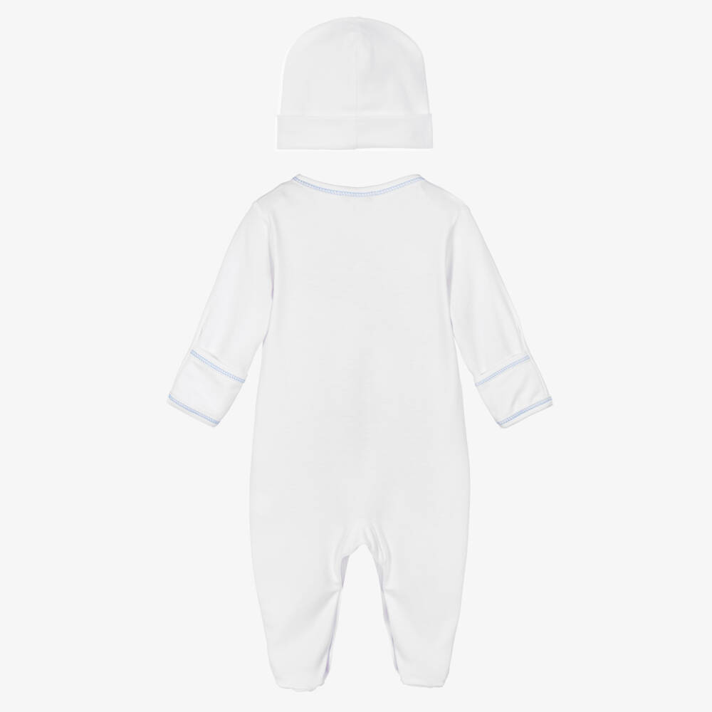 Kissy Kissy-Boys White Pima Cotton Lets Fly Away Babysuit Set | Childrensalon