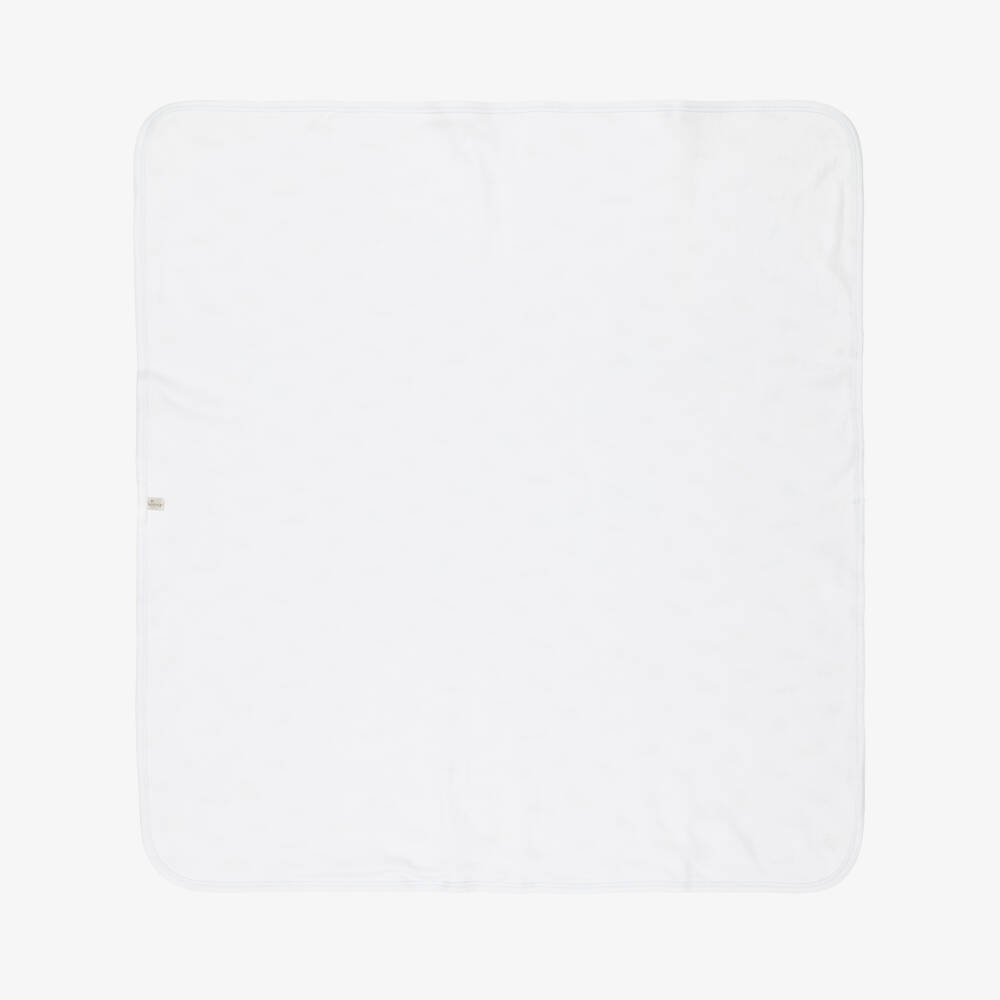 Kissy Kissy-Boys White Pima Cotton Lets Fly Away Blanket (73cm) | Childrensalon