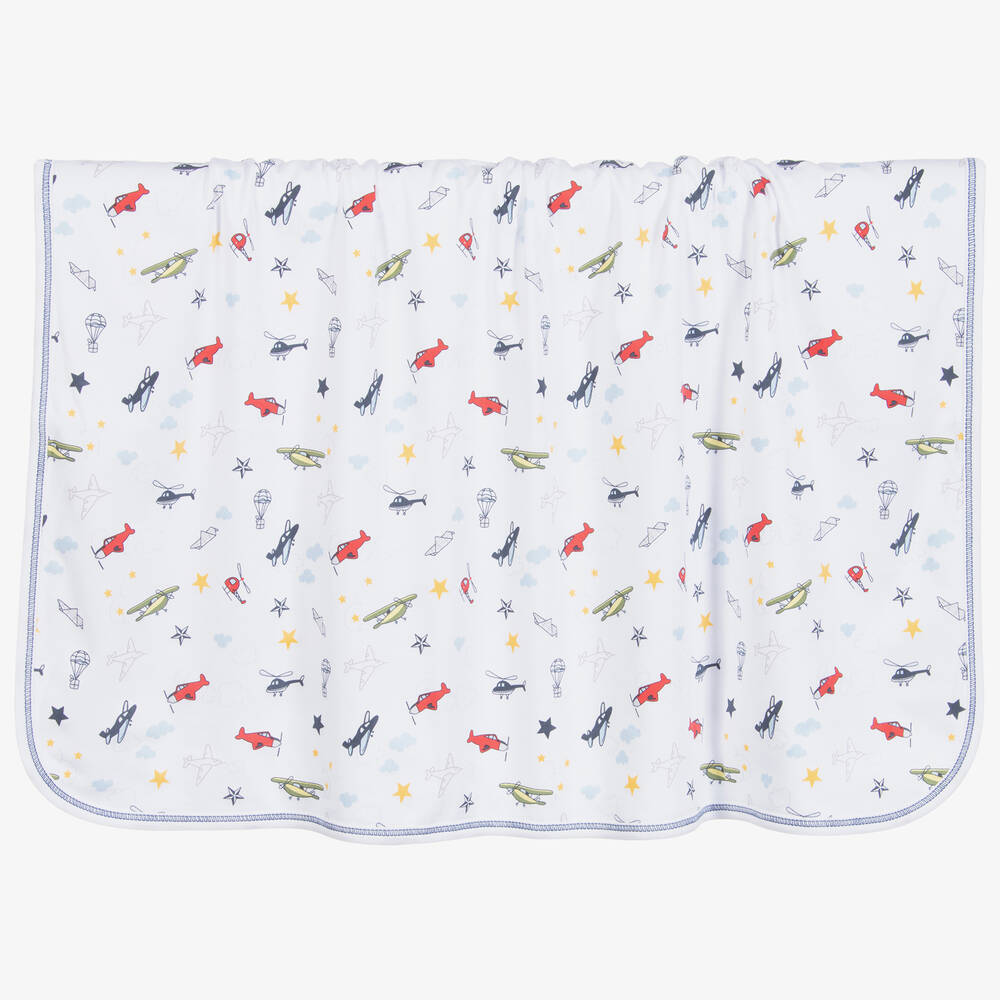 Kissy Kissy-Boys White Pima Cotton Planes Babysuit Gift Set | Childrensalon