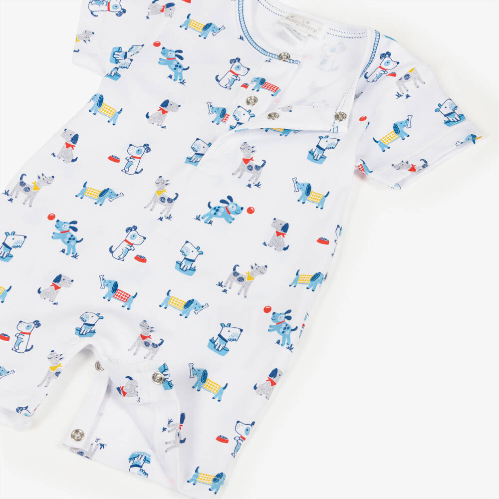 Kissy Kissy-Boys White Pima Cotton Puppy Shortie | Childrensalon