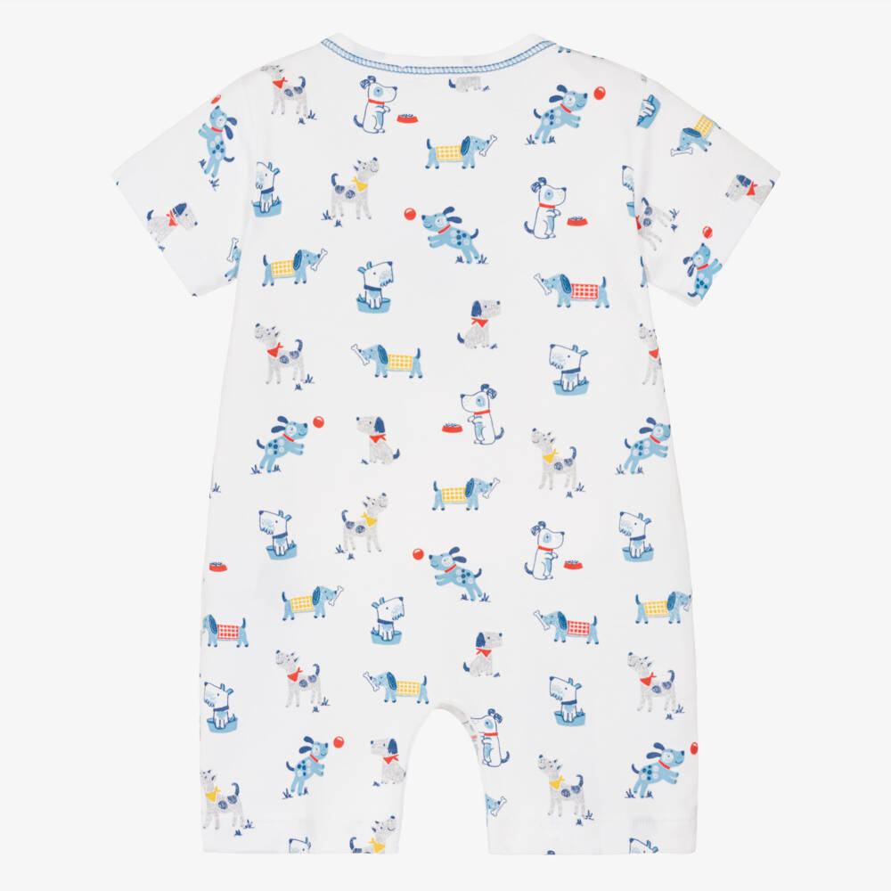 Kissy Kissy-Boys White Pima Cotton Puppy Shortie | Childrensalon