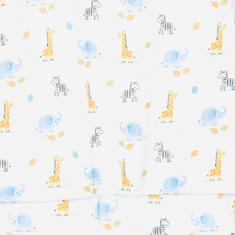 Kissy Kissy-Boys White Pima Cotton Safari Bunch Long Pyjamas | Childrensalon