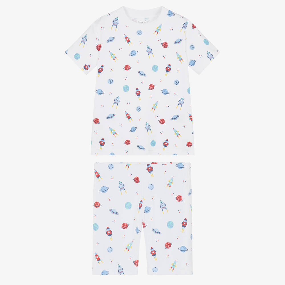 Kissy Kissy-Boys White Pima Cotton Space Dreams Pyjamas | Childrensalon
