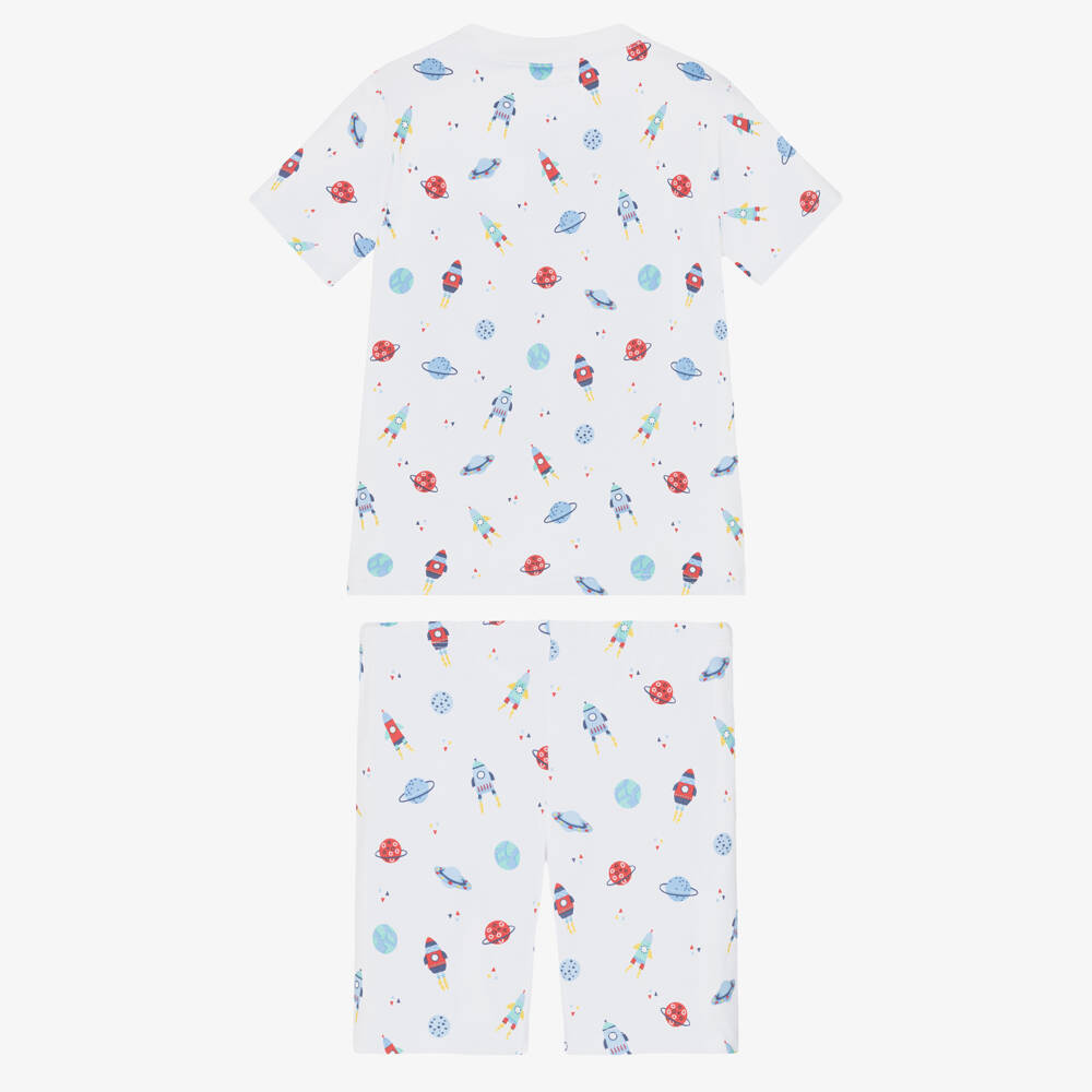 Kissy Kissy-Boys White Pima Cotton Space Dreams Pyjamas | Childrensalon