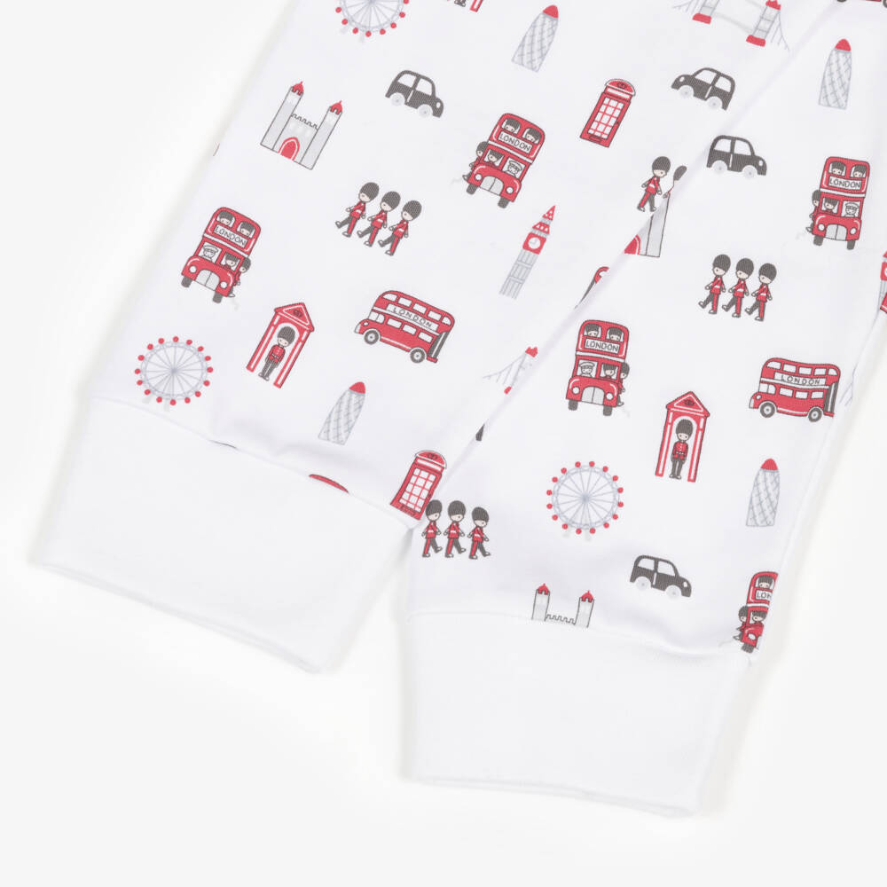 Kissy Kissy-Boys White & Red Lively London Pima Cotton Pyjamas | Childrensalon