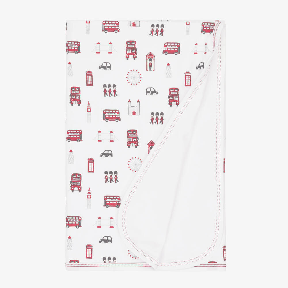 Kissy Kissy-Charming London Print Pima Blanket | Childrensalon