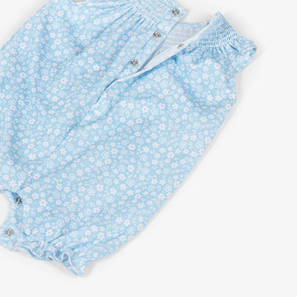 Kissy Kissy-Girls Blue Floral Cotton Shortie | Childrensalon