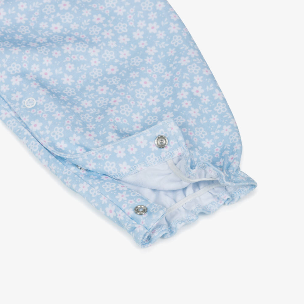 Kissy Kissy-طقم دنغري أزرق مزهر للبنات من قطن بيما | Childrensalon