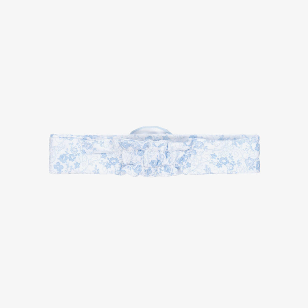 Kissy Kissy-Girls Blue Floral Pima Headband | Childrensalon