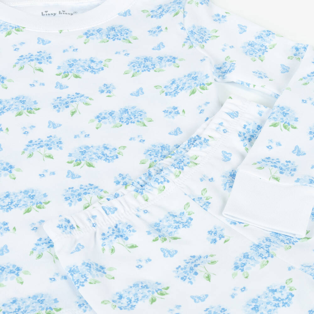 Kissy Kissy-Girls Blue Heavenly Hydrangeas Cotton Pyjamas | Childrensalon