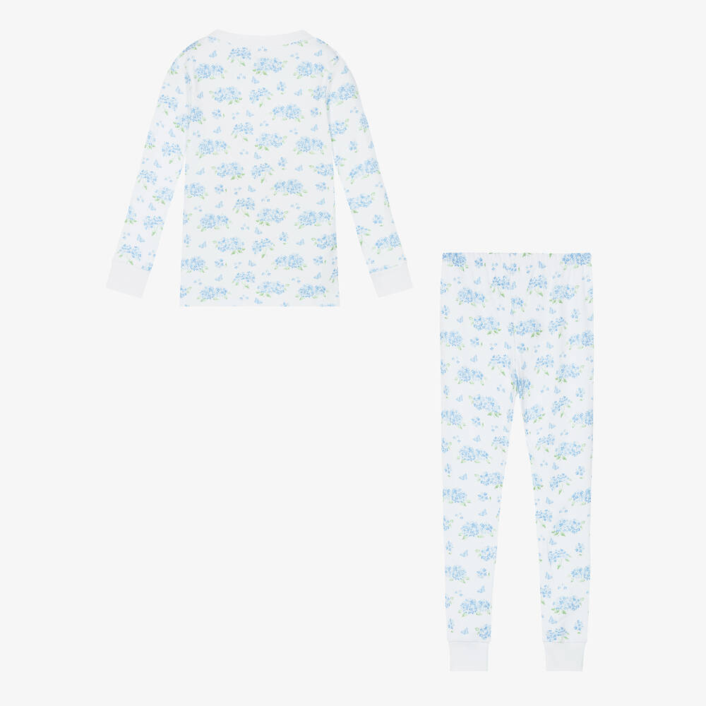 Kissy Kissy-Girls Blue Heavenly Hydrangeas Cotton Pyjamas | Childrensalon