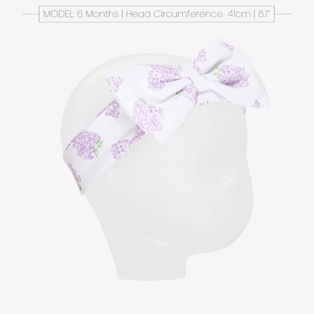 Kissy Kissy-Girls Lilac Floral Cotton Headband | Childrensalon