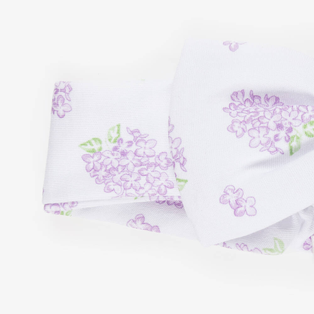 Kissy Kissy-Girls Lilac Floral Cotton Headband | Childrensalon