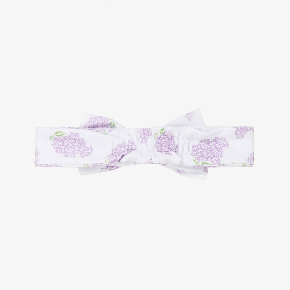 Kissy Kissy-Girls Lilac Floral Cotton Headband | Childrensalon
