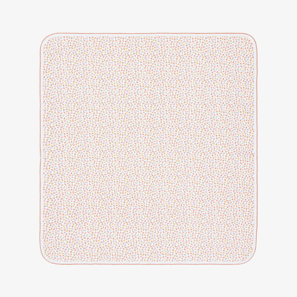 Kissy Kissy-Girls Orange Floral Cotton Blanket | Childrensalon
