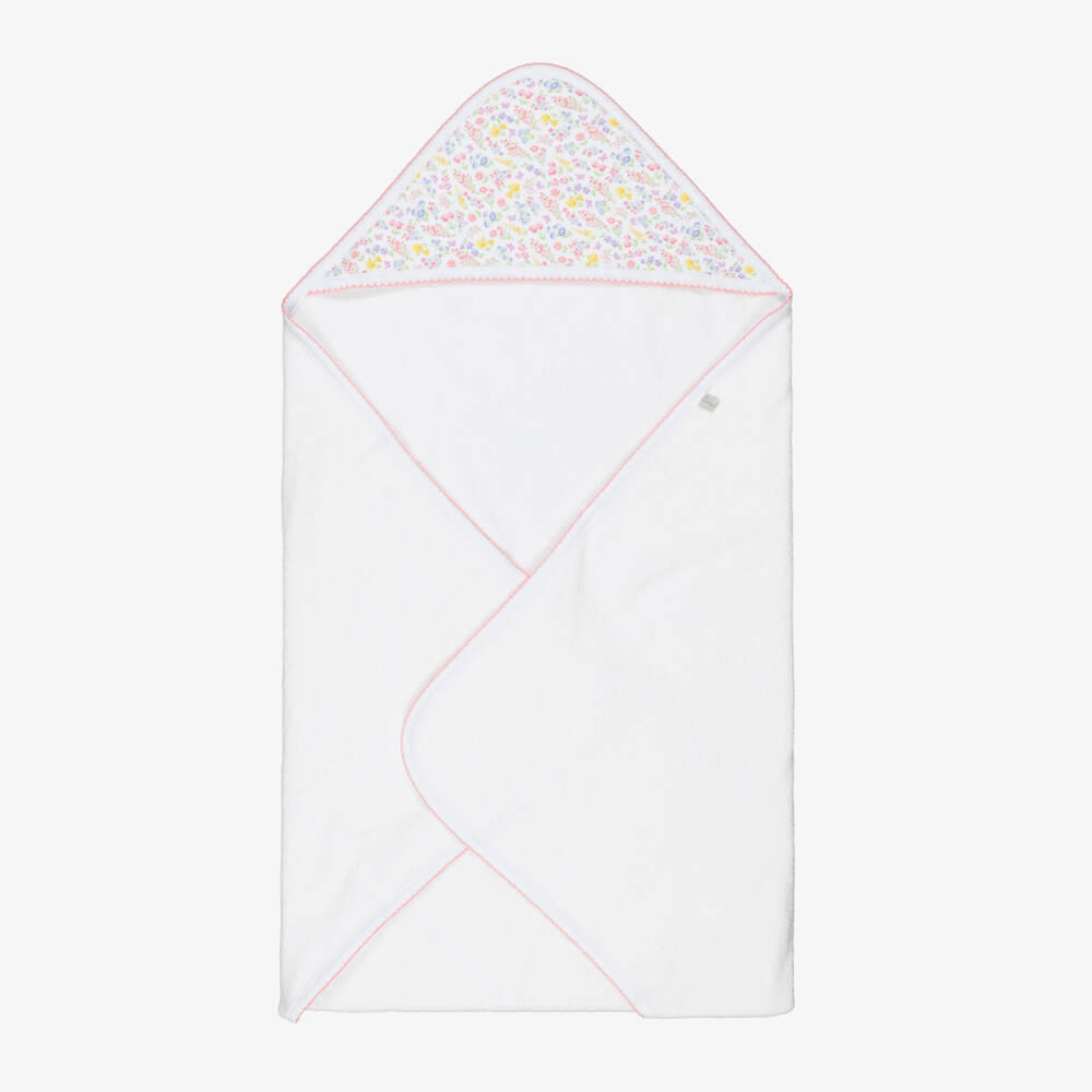 Kissy Kissy-Girls Pima Cotton Pastel Gardens Hooded Towel & Mitt Set | Childrensalon