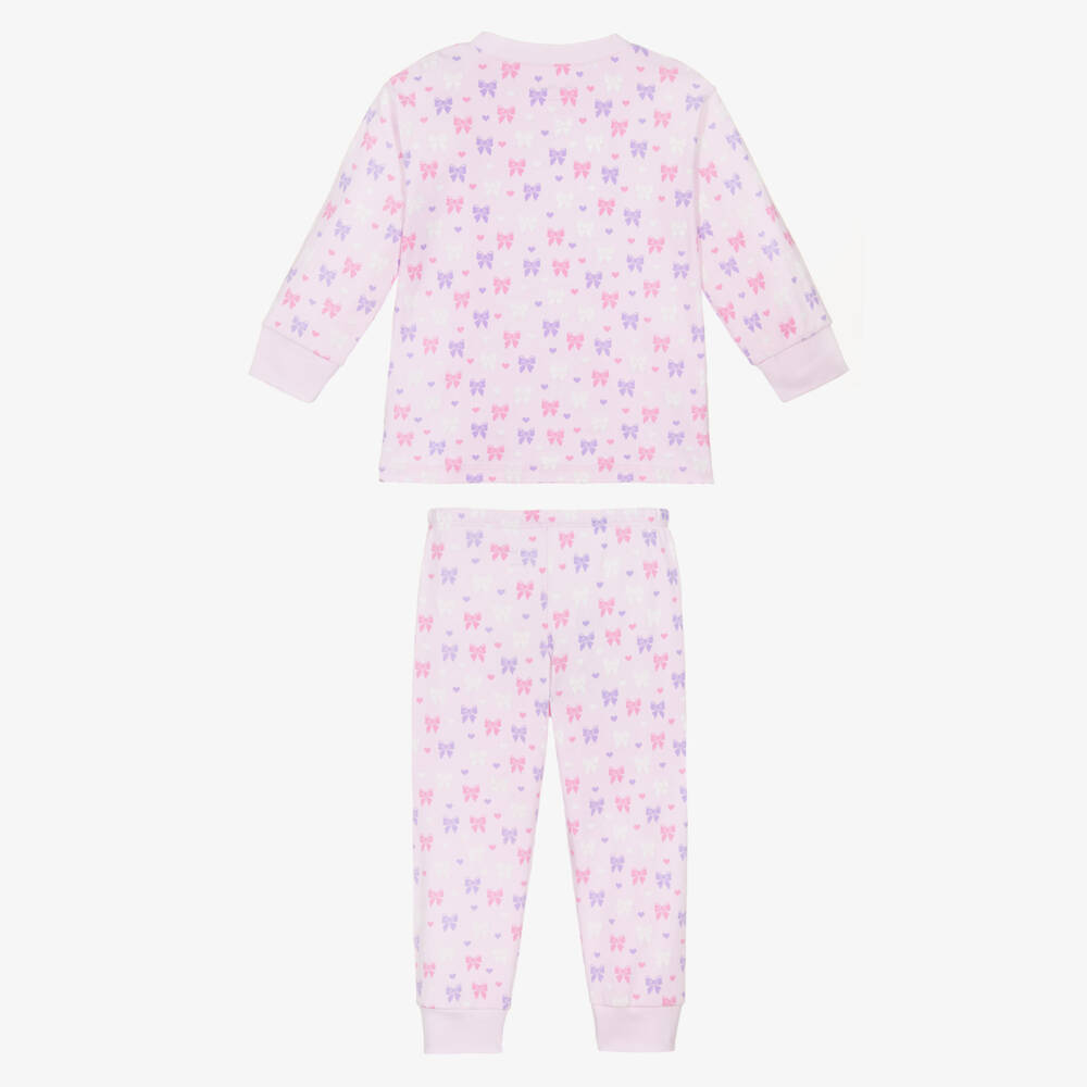Kissy Kissy-Girls Pink Billowy Bows Pima Cotton Pyjamas | Childrensalon