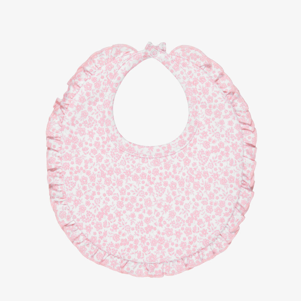 Kissy Kissy-Girls Pink Fall Blooms Pima Cotton Bib | Childrensalon