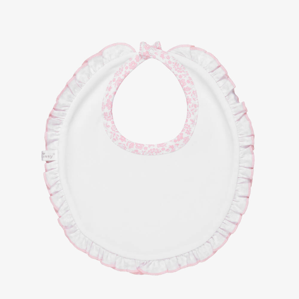 Kissy Kissy-Girls Pink Fall Blooms Pima Cotton Bib | Childrensalon