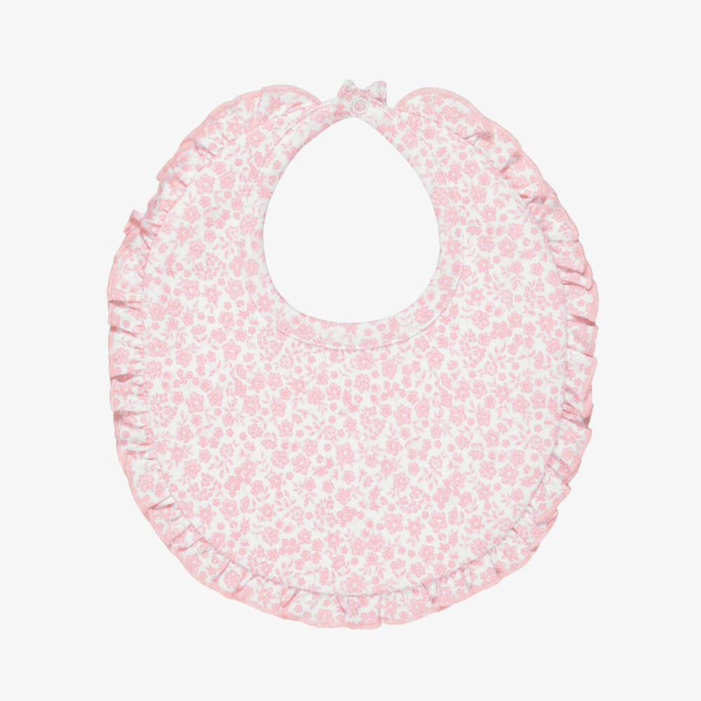Kissy Kissy-Girls Pink Fall Blooms Pima Cotton Bib | Childrensalon