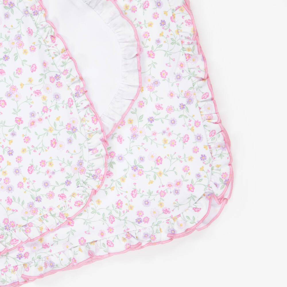 Kissy Kissy-Girls Pink Floral Cotton Blanket | Childrensalon