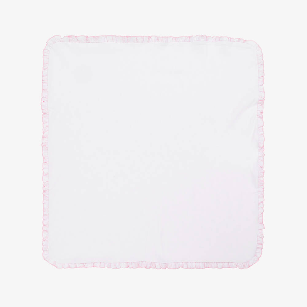 Kissy Kissy-Girls Pink Floral Cotton Blanket | Childrensalon