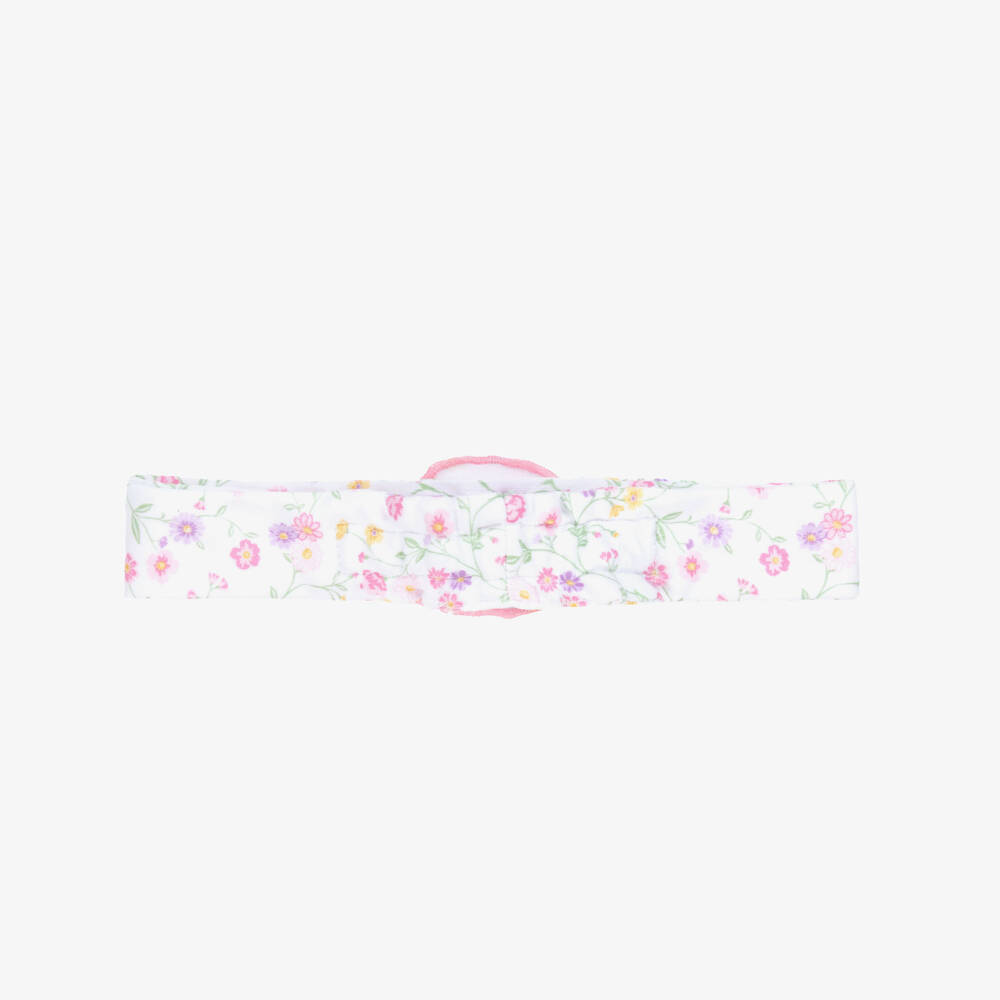Kissy Kissy-Girls Pink Floral Cotton Headband | Childrensalon