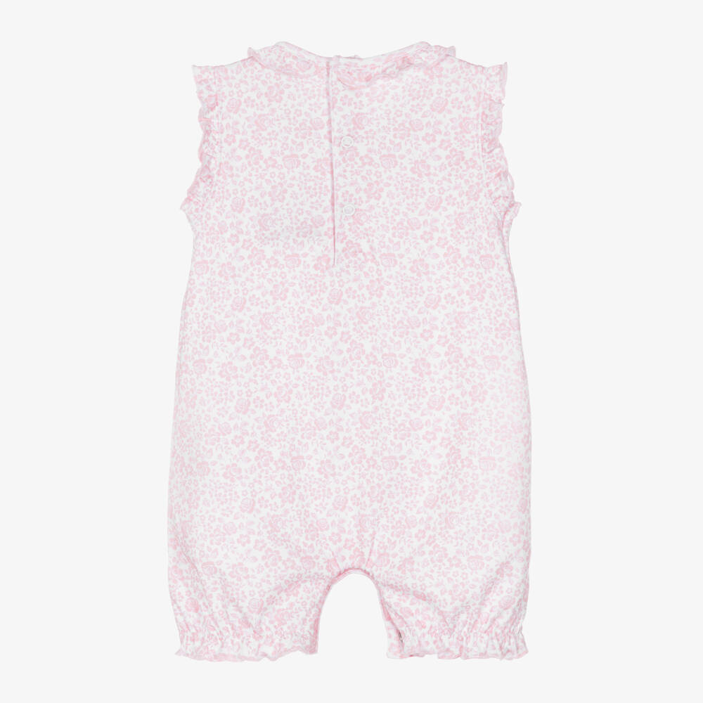 Kissy Kissy-Песочник розовый из хлопка пима в цветочек Country Gardens для девочек | Childrensalon