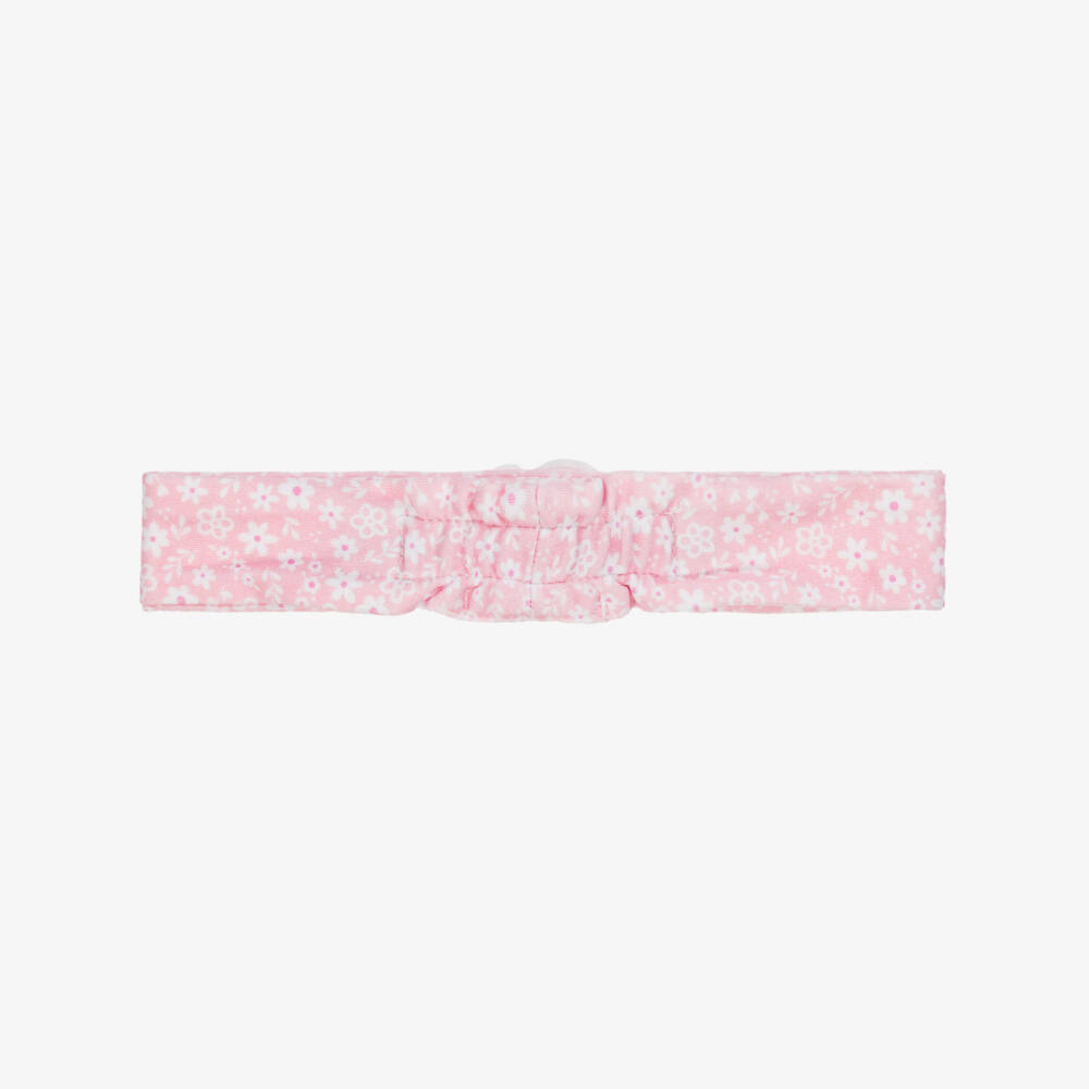 Kissy Kissy-Girls Pink Floral Pima Cotton Headband | Childrensalon