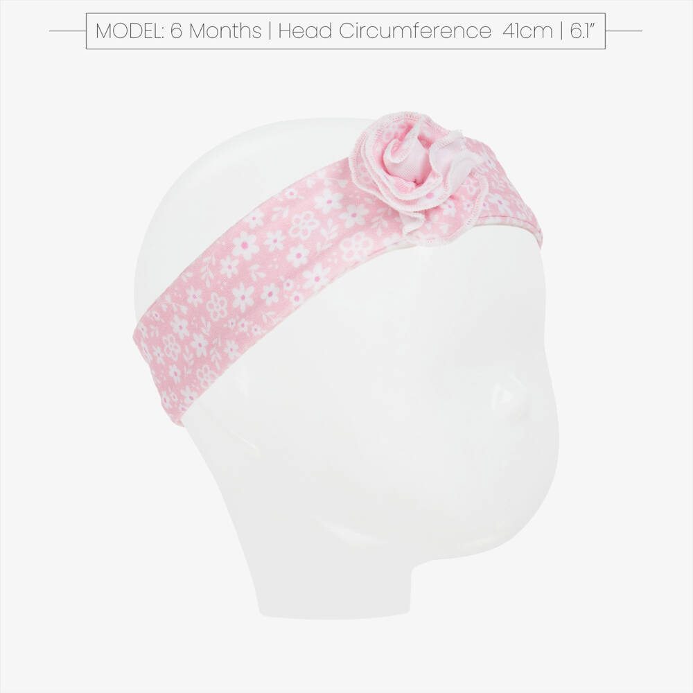 Kissy Kissy-Girls Pink Floral Pima Cotton Headband | Childrensalon