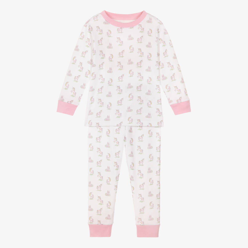 Kissy Kissy-Girls Pink Magical Unicorns Pima Cotton Pyjamas | Childrensalon