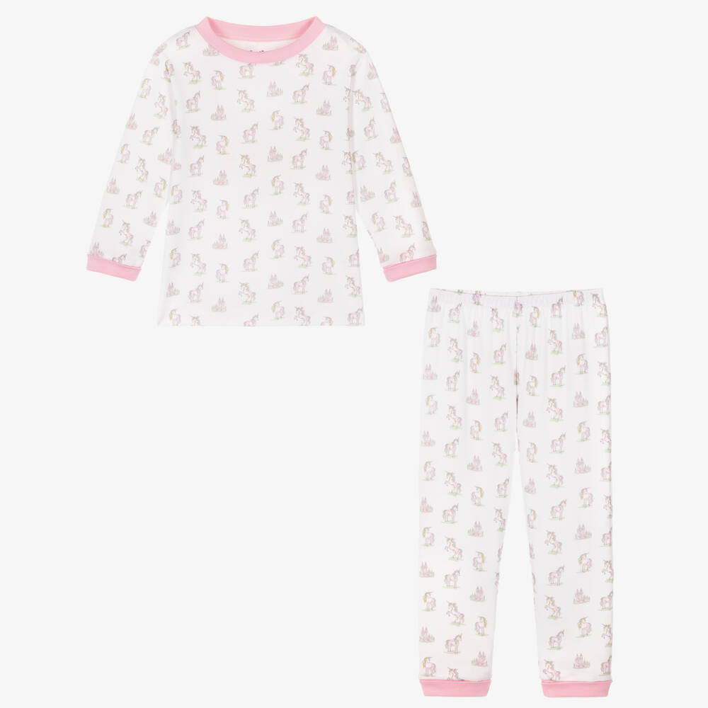 Kissy Kissy-Girls Pink Magical Unicorns Pima Cotton Pyjamas | Childrensalon