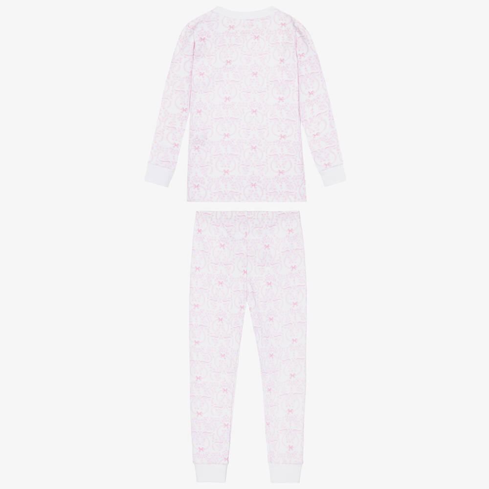 Kissy Kissy-Girls Pink Pima Cotton Blooming Bows Pyjamas | Childrensalon