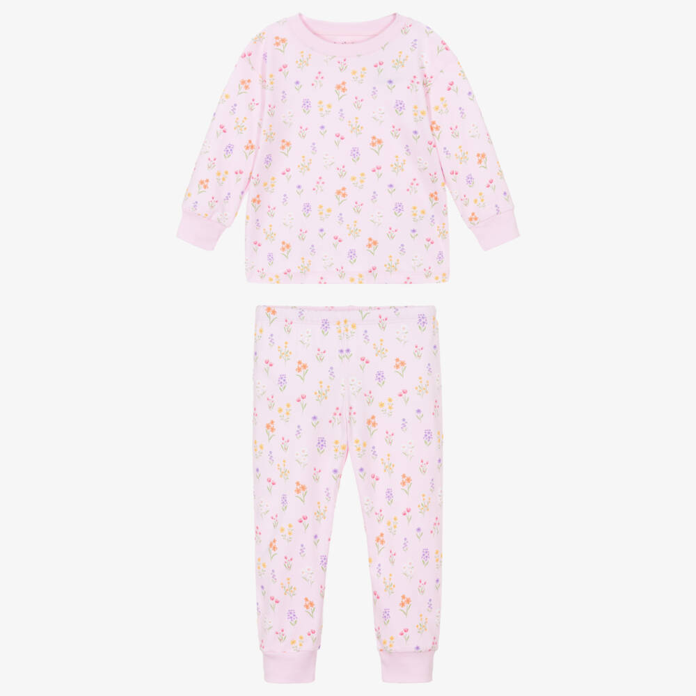 Kissy Kissy-Girls Pink Pima Cotton Summer Wildflowers Pyjamas | Childrensalon